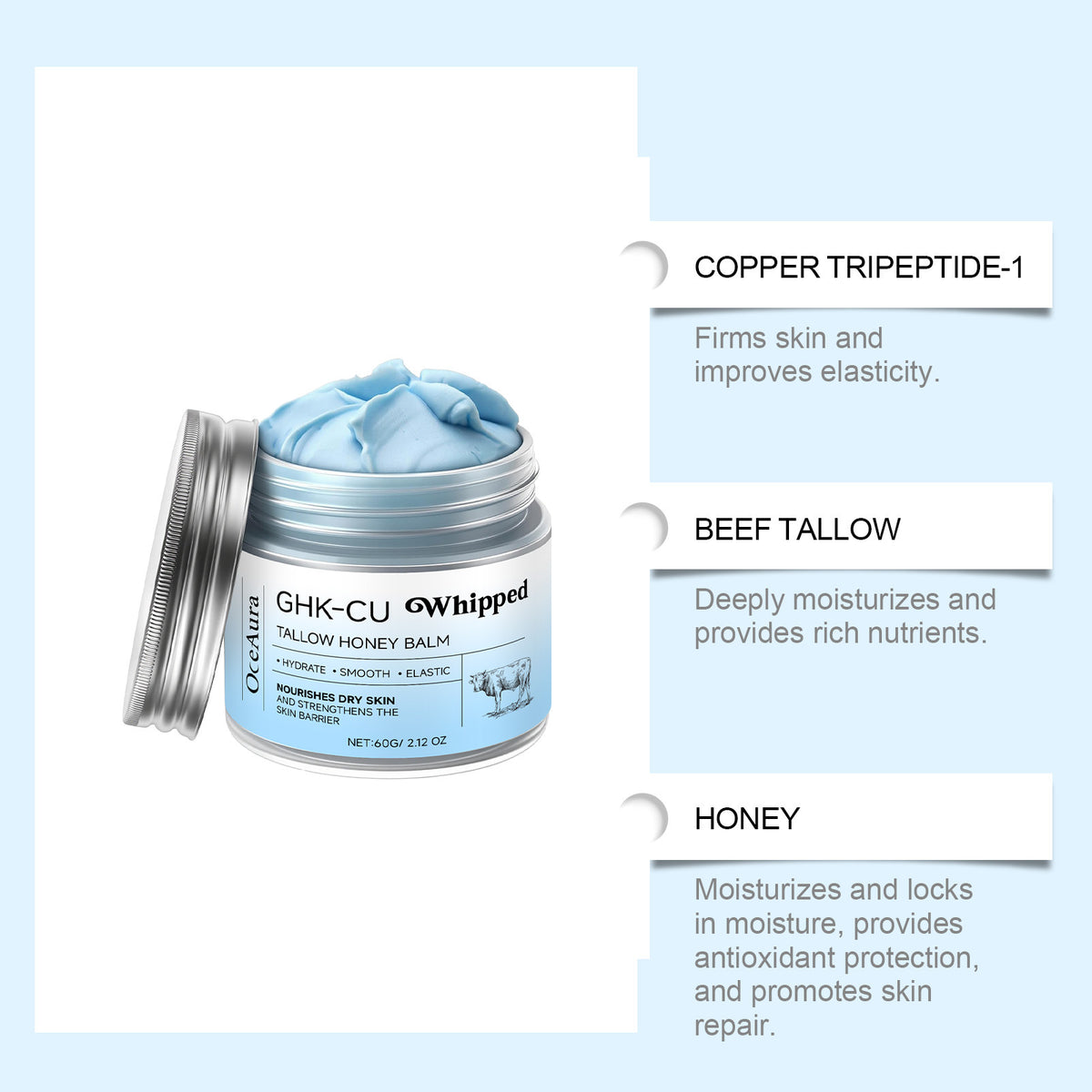 Tallow + Honey Moisturizing Cream